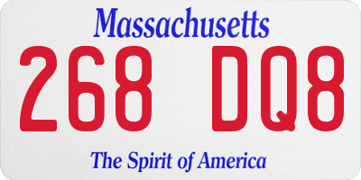 MA license plate 268DQ8
