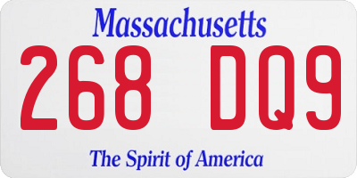 MA license plate 268DQ9