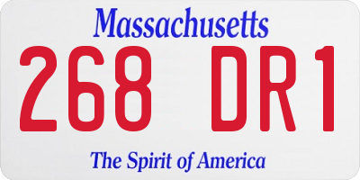 MA license plate 268DR1