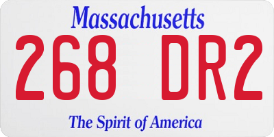 MA license plate 268DR2