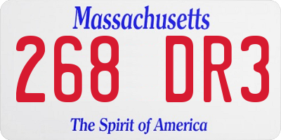 MA license plate 268DR3