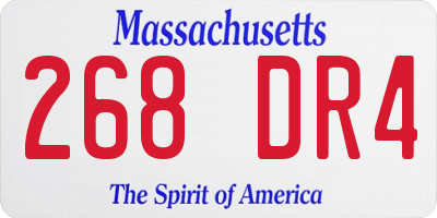 MA license plate 268DR4