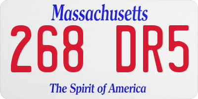 MA license plate 268DR5