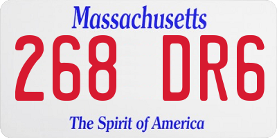 MA license plate 268DR6