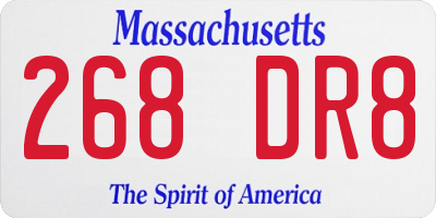 MA license plate 268DR8