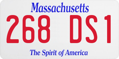 MA license plate 268DS1