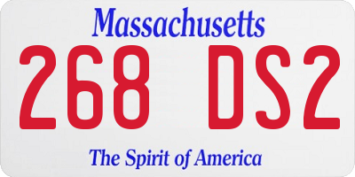 MA license plate 268DS2