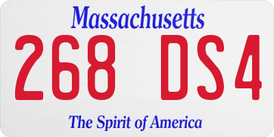 MA license plate 268DS4