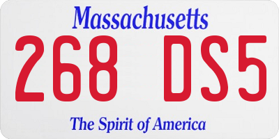 MA license plate 268DS5