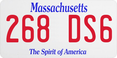 MA license plate 268DS6
