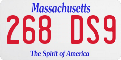 MA license plate 268DS9