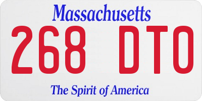 MA license plate 268DT0