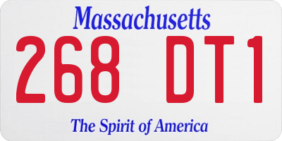 MA license plate 268DT1