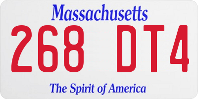 MA license plate 268DT4