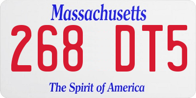MA license plate 268DT5