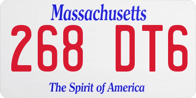 MA license plate 268DT6