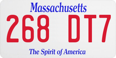 MA license plate 268DT7