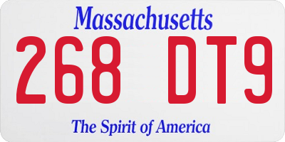 MA license plate 268DT9