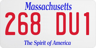 MA license plate 268DU1