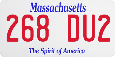 MA license plate 268DU2
