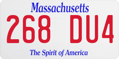 MA license plate 268DU4