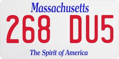 MA license plate 268DU5