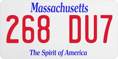 MA license plate 268DU7