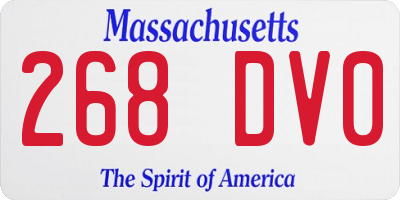 MA license plate 268DV0