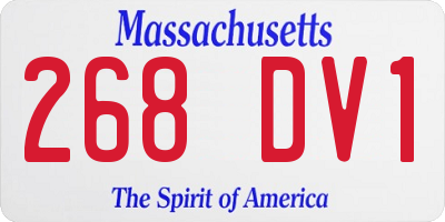MA license plate 268DV1