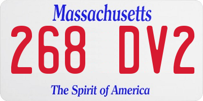 MA license plate 268DV2