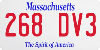 MA license plate 268DV3