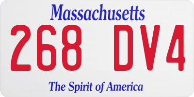 MA license plate 268DV4