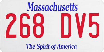 MA license plate 268DV5
