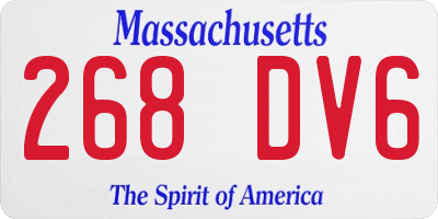 MA license plate 268DV6