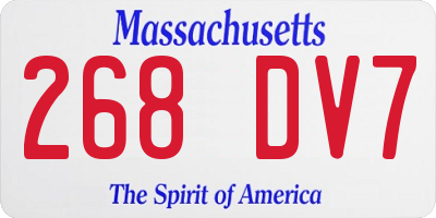 MA license plate 268DV7