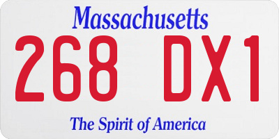 MA license plate 268DX1