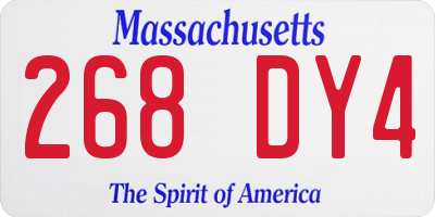 MA license plate 268DY4