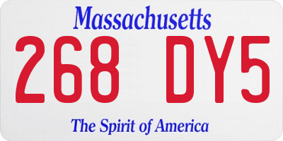 MA license plate 268DY5