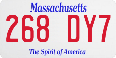 MA license plate 268DY7