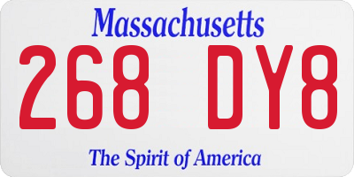 MA license plate 268DY8