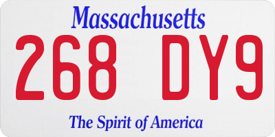 MA license plate 268DY9