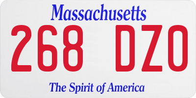 MA license plate 268DZ0