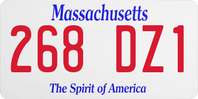 MA license plate 268DZ1