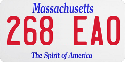 MA license plate 268EA0