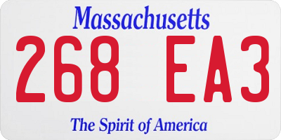 MA license plate 268EA3