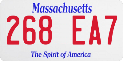 MA license plate 268EA7