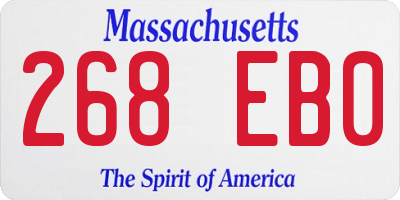 MA license plate 268EB0
