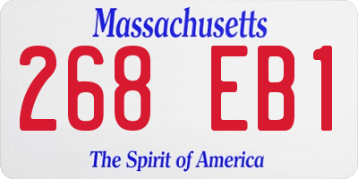 MA license plate 268EB1