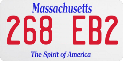 MA license plate 268EB2