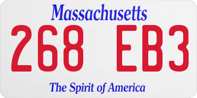 MA license plate 268EB3